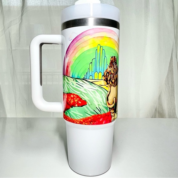 Disney Wizard of oz 40 oz Tumbler/Water bottle/Mug with lid, handle and straw. B - Picture 5 of 8